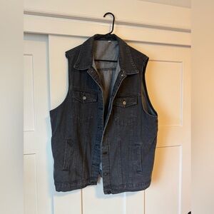 Dark Gray Oversized Denim Vest in size M.